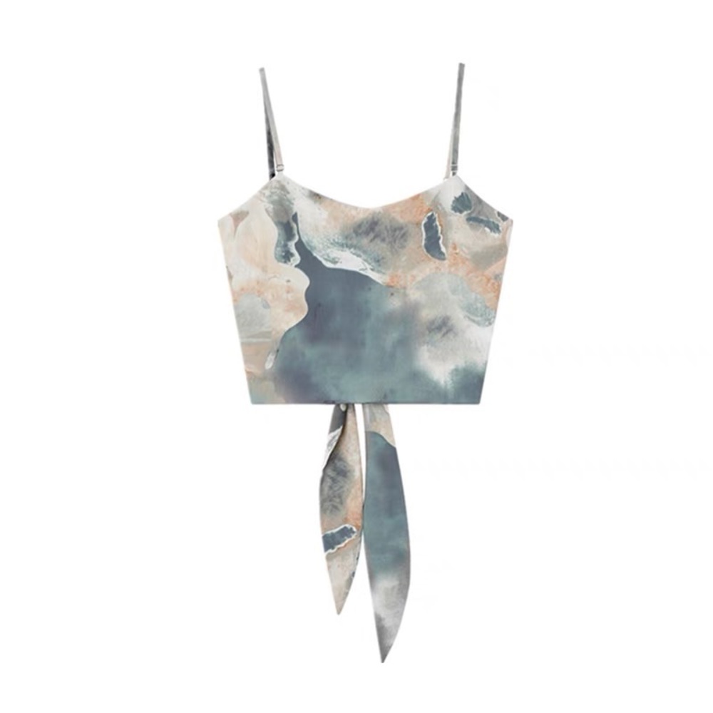 abstract print base summer tops